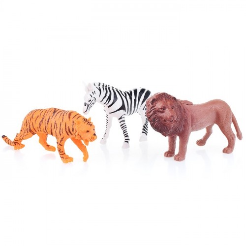 Животные африки (3 шт) (лев, зебра, тигр) в пакете